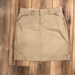 Womens Khaki Stretch Twill Dickies Pencil Mid-Rise Skirt